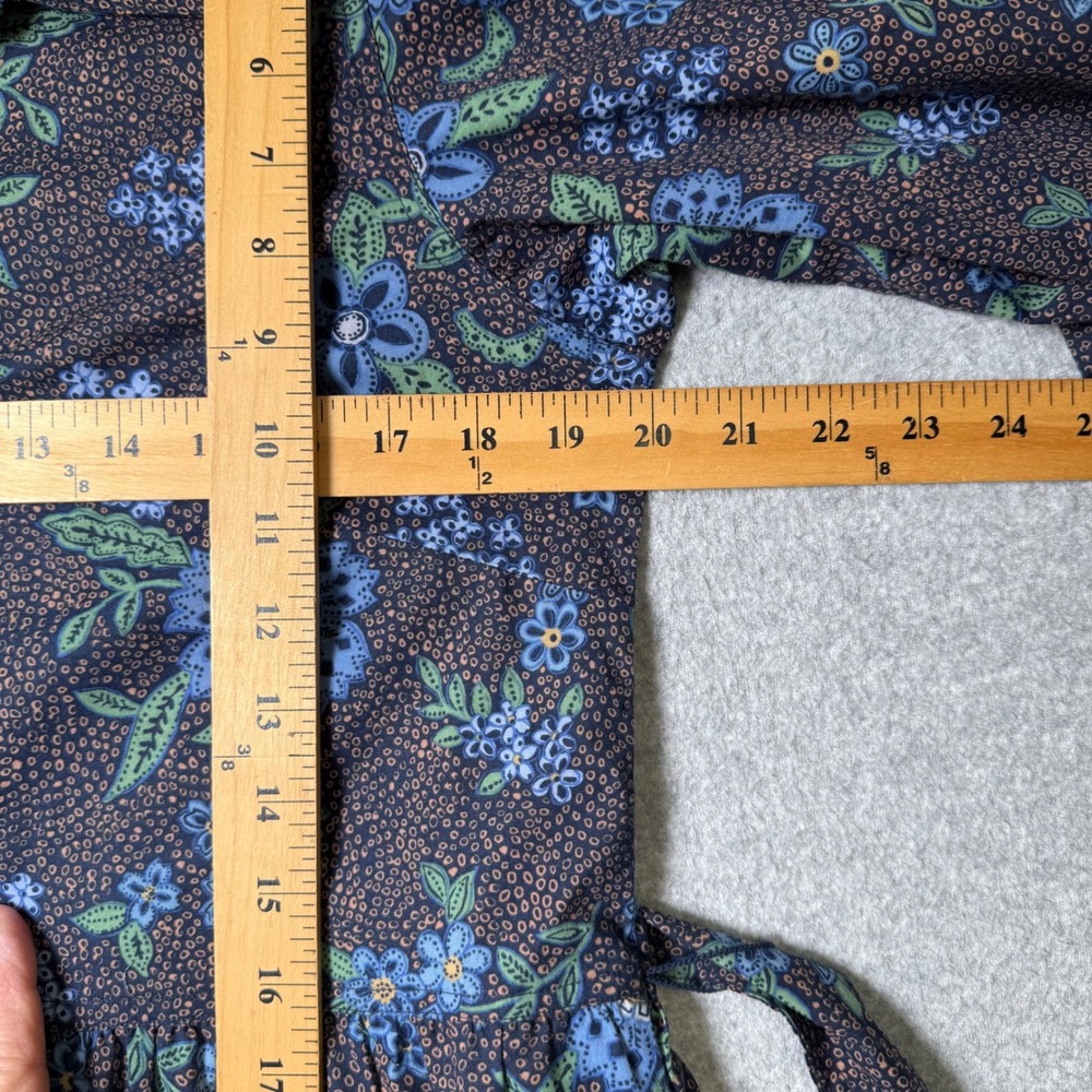 Summersalt The Countryside Poplin Tiered Shirtdress Rustic Floral in Midnight L - Picture 11 of 14